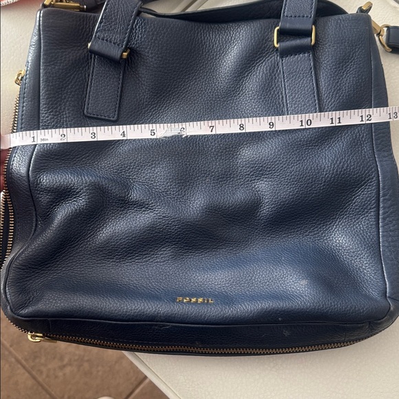 Fossil Dark Blue Leather Shoulder Bag - Picture 14 of 15